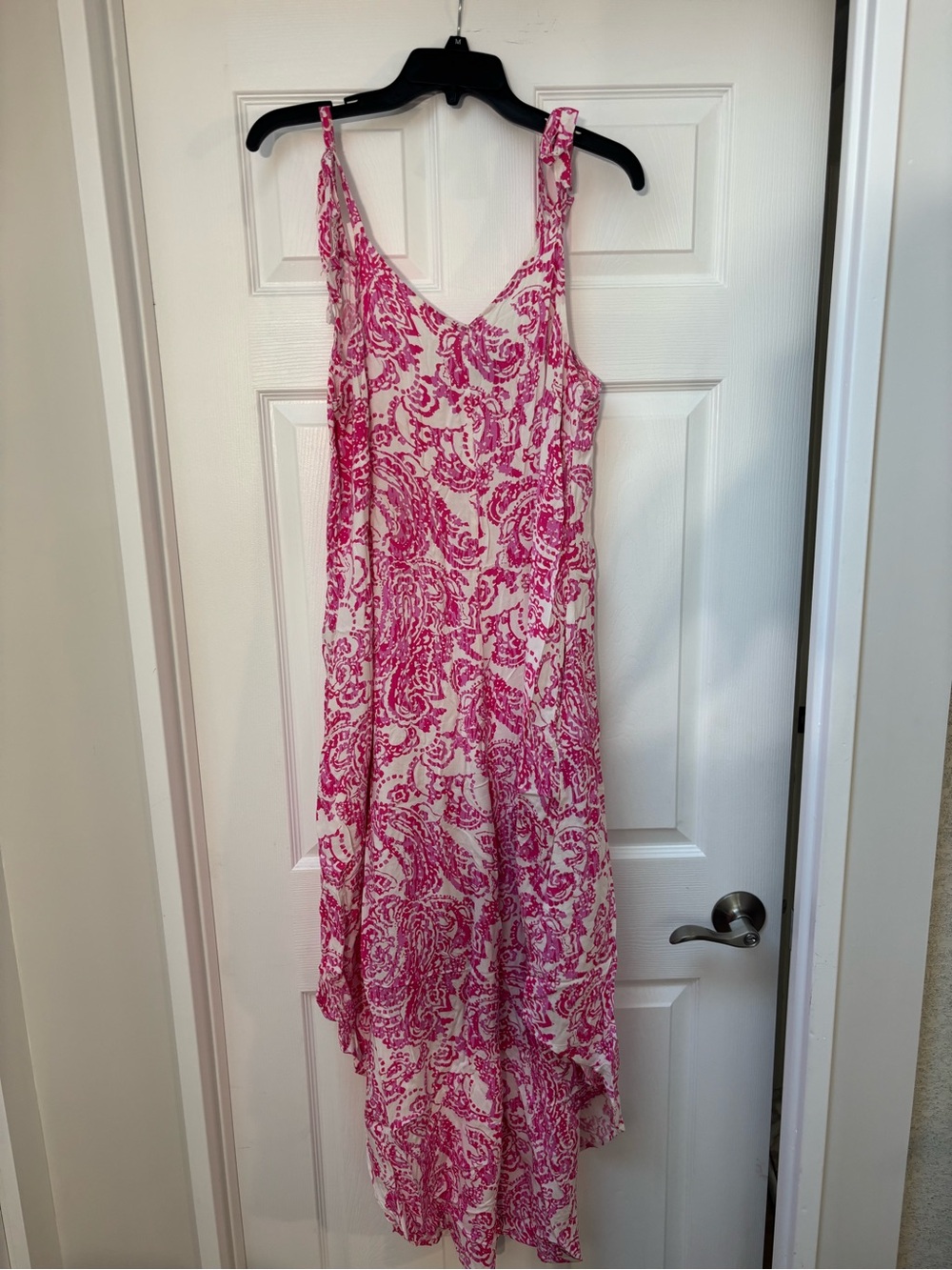 Vince Camuto Pink Paisley High-Low Slip Dress